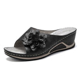 Large-Size Leisure Flower Sandals Car Line Toe Slope And Slippers French Tidal Women's