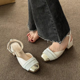 Summer New French Mary Jane Coarse Head Sandals In The Wind With The Buns Buckle Fashion
