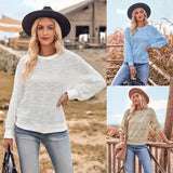 Casual New Women's Ebay Autumn And Winter Fashion Round Collar Slim Long Sleeve Knit