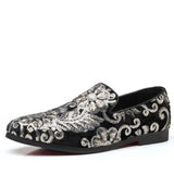 Zingj Men's Versatile Floral Sequins Casual Plus-Size Fashion Loafers With Men's