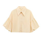 Sleeves Loose Open-Sleeve Shirt Top 2025 Spring New Women's Clothing