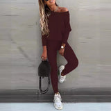 Hot Sales Of Pure Color Fashion Casual Tying Slanted Shoulder Sports Trousers Trousers Suit
