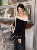 Xixi 2025 Autumn White Standard Korean Version Of Elegant Temperament Collar Tie With Thin Knitted Shirt Top Lady