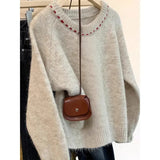 Soft-Clip Round-Neck Knitted Cardigan Women In Spring 2025 New Design Wearing Lazy Single-Dover