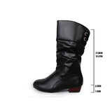 Large-Size With Thin High-Sleet Girls Autumn And Winter White Students Thick And Leather Knight