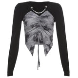 2023 Autumn Women's New Sexy Hot Babes Slimming Irregular Niche Design Feeling Long-Sleeved
