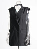 Simple Style Black Summer Dress Women 2025 New Fashion Leisure Commute Sleeveless Back Skirt