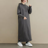 Autumn And Winter New Fashion Temperament Thick Long Sleeve Loose Waist Thin Dress