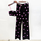 2025 New Star Fashion Heart Shaped Liange带 Vest Pants Set
