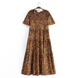Women's New Cotton-Print T-Shirt With Loose Cake Dress
