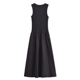 New Two-Color Splicing Sleeveless Long Vest Dress