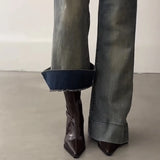 Black Pointed High-Heeling Women With Short Boots In The Autumn And Winter Of 2025, With Elastic Skinny And Lean
