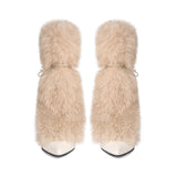 Banquet Fashion Hairy Tip High With Large Size 44 Female Short Boots Boots