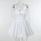 Autumn New Polo Collar Bubble Sleeve Blouse Cornflower Ribbon Slim Suspender Dress