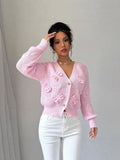 And Winter New Sweater Women's Tops Solid Color Long-Sleeved Bow Knitted Shirt