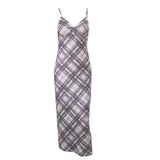 Zingj Explosive Products Fashion Retro Plaid Hot Girl Low Chest Sexy Temperament Slim Condole Belt