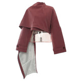 New Super Personality Irregular Tailoring Cape Coat Top Female