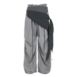 Coast Hottie Folded Ribbon Trousers Trousers Niche Design Street Loose Lazy Casual Trousers