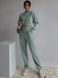 Autumn Spring Two Piece Set Women Tracksuits Harajuku Sweatshirts Elastic Waist Sweatshirt