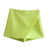 Summer New Women's High Waist Asymmetric Casual Pants Multi-Color Skirt Pants For A Long