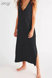 Sleeveless Dress Women Knitted Summer Beach Dress Female Fashion Hollow Out SwimSuit Cover Ups Maxi Dress Vestido