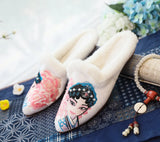 Zingj Single Drag / Cotton Mop Tip Fashion Chinese National Style Retro Embroidered Cloth Art Women's