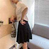 Sleeve T-shirts women solid cropped tops sexy stylish harajuku streetwear girls cool loose all-match korean style