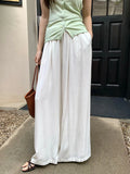 Xixi 2025 Summer Temperament With High-Waisted Linen Leisure Broad Legs Casual Pants Women