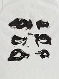 Funny Face Print Cropped Tank Top- Outfit