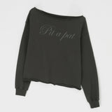 Off The Shoulder Graphic Sweatshirt-Outfit