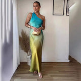 Women's Explosive Gradient Color Oblique Shoulder