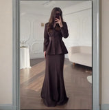 Autumn And Winter New Self-Cultivative Temperament Cardigan Long-Sleeved Half-Dress Dress