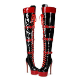 With Hate Sky High Sexy Water Table High Heel Transvestit Big Size 46 Women Over Knee Boots