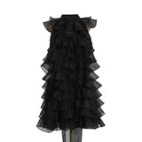Dress 2025 Autumn And Winter New Sleeveless Cake Dress With Ribbon Slimming Skirt