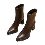Maillard Small Lady Increases Thick Bottom Waterproof Desk Small Short Boots Skinny Boots