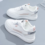 White Shoes Women 2025 Autumn New Ins Korean Version Of Thick Soles To Increase The Number Of Students Shoes Women's Casual Lace