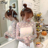 Women 5 Colors Ins Summer Basic Sun-proof All-match Korean Hot Ladies Sheer Top Lovely Daisy Casual Popular Femme