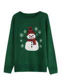 And Winter New Christmas Sweater Christmas Cute Snowman Embroidered Knitted Shirt