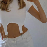 Fashion Skinny O Neck T-Shirt Women Short Sleeve White Crop Top 2020 Summer Basic Female Slim Casual Streetwear