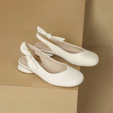 Women's Shoes 2025 New Bow Bow Korean Version Of The Sandals Round Head Low Women's Shoes Sandals Women's