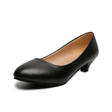 And Autumn 2025 New Low-Heeled Women's Fashion Single Shoes Round Tip Thick Heel Work Hotel Etiquette Leather Shoes 3