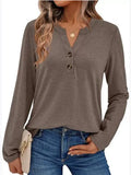 2025 Spring And Autumn Women's Long Sleeves V-Neck Shirt Home Business And Leisure Shirt