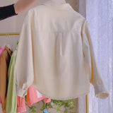 Sweet Little Solo Collar Shirt Women's Spring And Autumn Korean Version Of Loose Casual Shirt Top Short