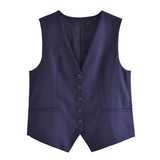 Autumn Style New Style Tooling Style Solid Color Slim Vest Shorts Leisure