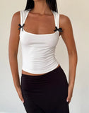 Zingj New Summer Y2K Fashion Bow Slim Short Style Sling Slim Vest