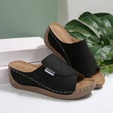 Thick-Bottomed Casual Slippers Women 2025 New Word Drag Simple Fashion Fish Mouth Slope And Lady Cold