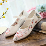 Zingj Shoes Single Shoes Jacquard Cotton Embroidered Cloth Shoes Spring And Autumn Style Daily Cheongsam Women's Singles