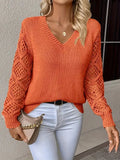 Hollow Knitted Jersey Sweater Hot Loose Leisure Long-Sleeved