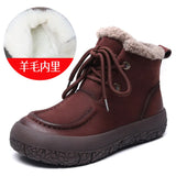 Layer Of Cowfleece Martin Boots Women Winter New Thick-Bottom Leisure Short Boots Warm Plus Cotton