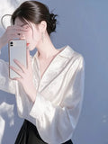 Year's Explosion Of Purple Denswear Wedry Shirt Women's 2025 Early Spring New Unique Beautiful French Long-Sleeved